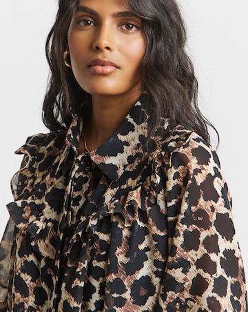 Simply Be Leopard Print Animal Swing Shirt Dress