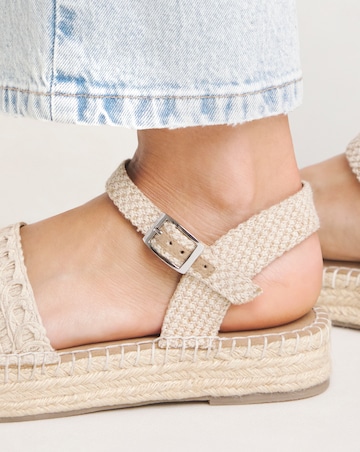 Coral Chunky Espadrille Sandals - Wide Fit (E)