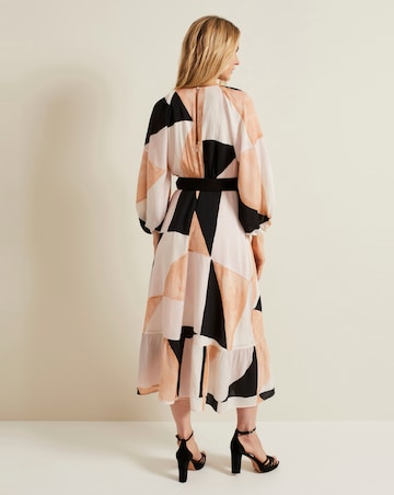 Phase Eight Sophia Colourblock Belted Midi Dress