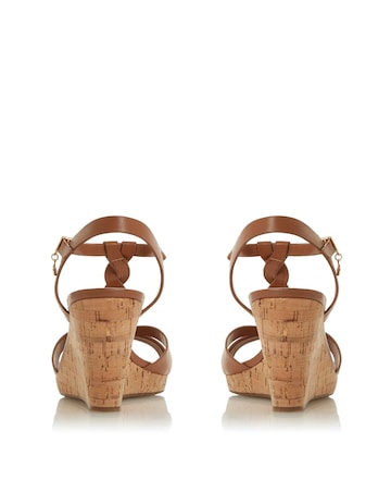 Dune London Tan Koala Sandals E Fit