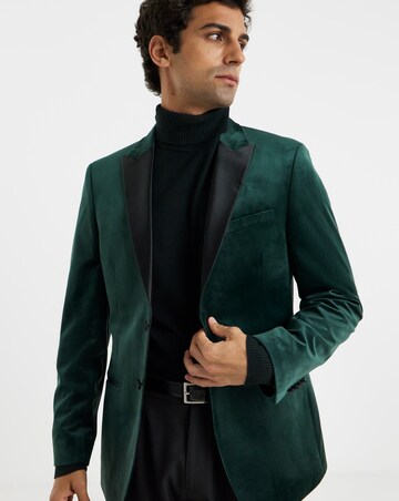 VELVET SATIN LAPEL BLAZER