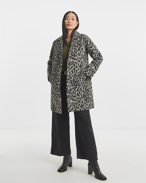 Animal Print Lined Coat