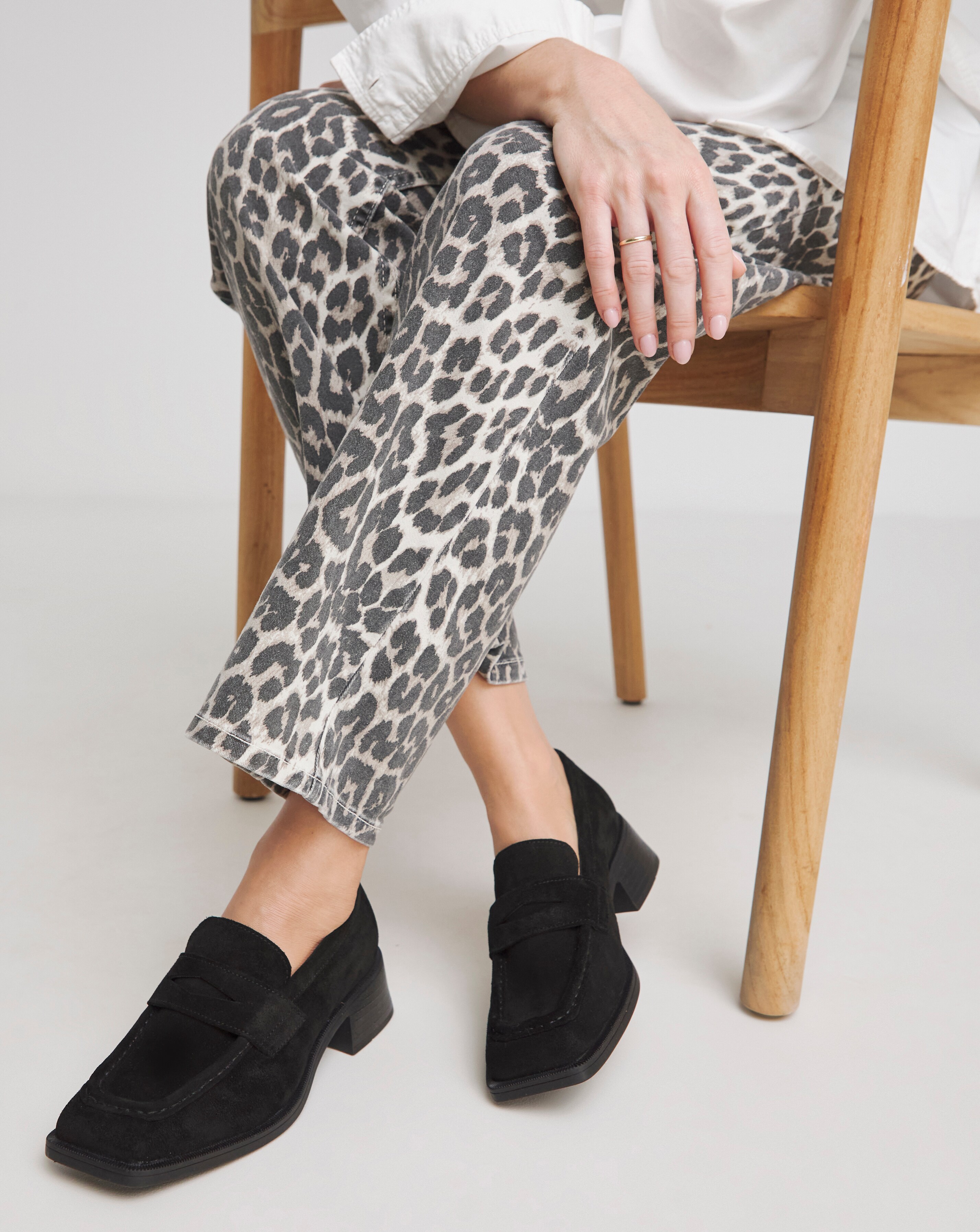 Westerly Low Block Heel Suede Loafers - Extra Wide Fit (EEE)