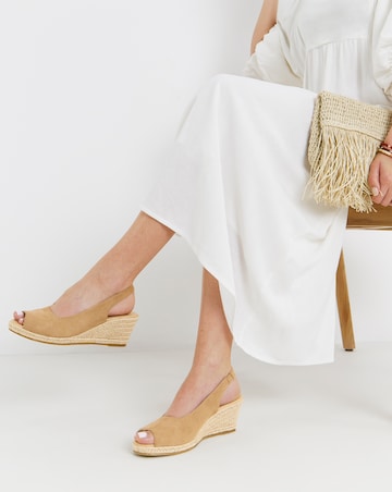 Marlow Peep Toe Espadrille Wedge With Slingback - Wide Fit (E)