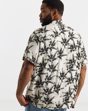 Jack & Jones Jeff Printed Resort Shirt -Cream/Black
