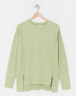Sage Exposed Seam Dip Back Sweatshirt