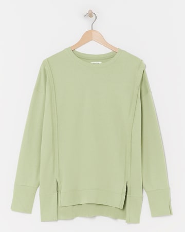 Sage Exposed Seam Dip Back Sweatshirt