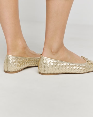 Monaco Woven Leather Ballerinas - Wide Fit (E)