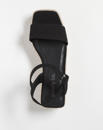 Daria Square toe Espadrille Flatform Sandals Ex Wide Fit
