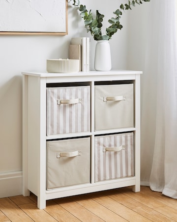 Striped Set of 4 Storage Cubes