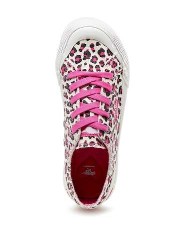 Rocket Dog Pink Leopard Jazzin Plus Lace Up Canvas Trainers