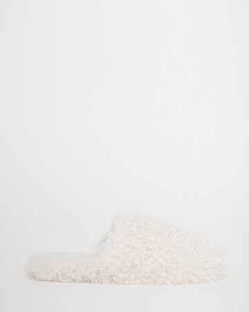 Mindy Shaggy Fur Mule Slippers - Wide Fit (E)