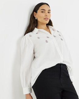 Embellished Oversized Shirt