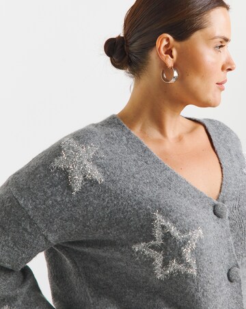Simply Snug Grey Tinsel Star Cardigan