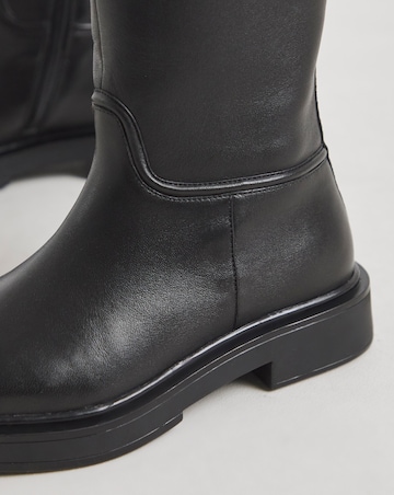 Berry Leather Knee High Riding Boots - Extra Wide Fit (EEE) & Curvy Calf