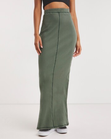 Overlocked Detail Tube Maxi Skirt