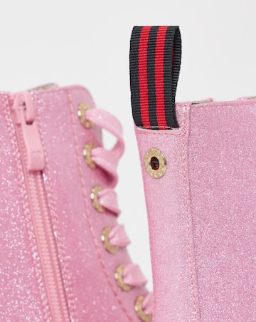 Heavenly Feet Justina Lace Up Chunky Boot - Wide Fit (E)