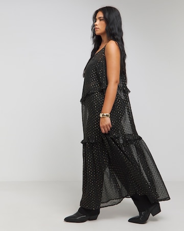 Black/Gold Dobby Overlay Dress
