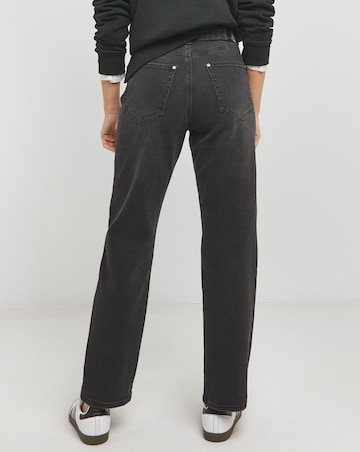 Esme Washed Black High Waist Straight Leg Jeans