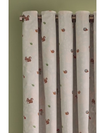 Catherine Lansfield Fox and Woodland Friends Eyelet Curtains Two Panels