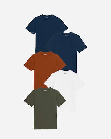 5 Pack Multi Crew Neck T-Shirts Long