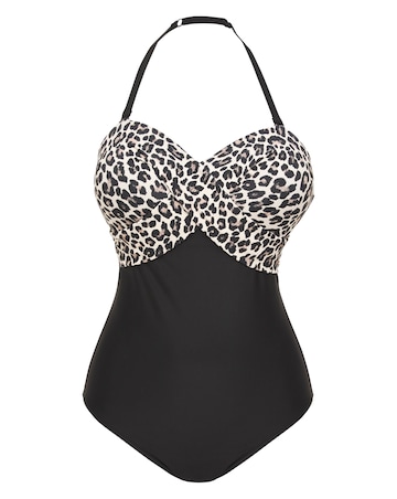 Figleaves Tailor Underwired Tummy Control Swimsuit Longer Length