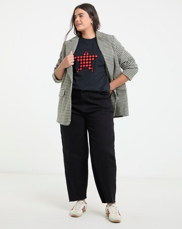 Red Leopard Star Graphic Oversized T-Shirt
