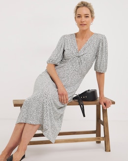 Twisted Front Midi Dress