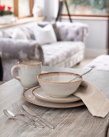 Mason Cash Cream Reactive Glaze 12 Piece Dinner Set