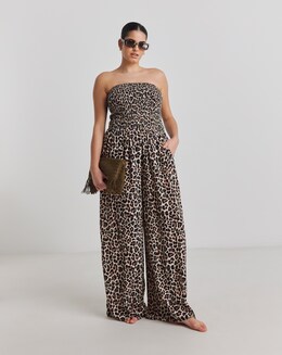 Shirred Bandeau Beach Jumpsuit