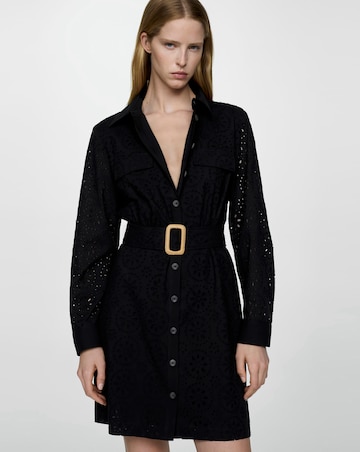 Mango Shirly Broiderie Anglaise Mini Shirt Dress