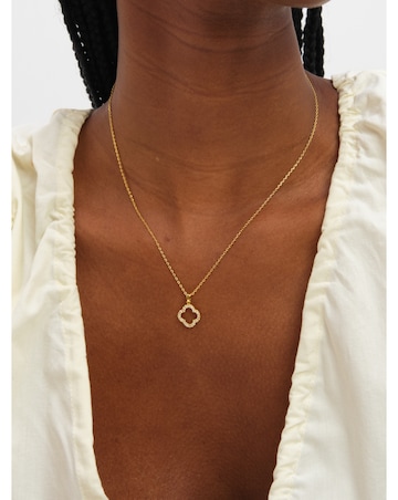 Jon Richard Gold Plated Cubic Zirconia Open Clover Set - Gift Box