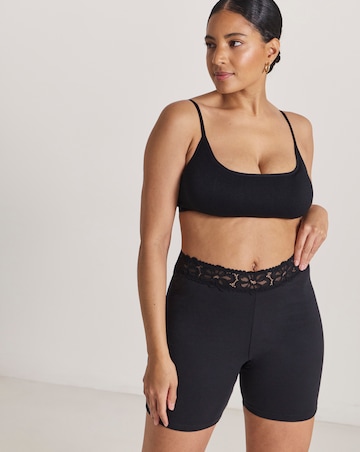 Pretty Secrets (2 Pack) Cotton Lace Trim Comfort Shorts