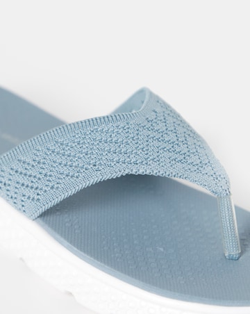 Cushion Walk Blue Woven Toe-Post Sandals - Extra Wide Fit (EEE)