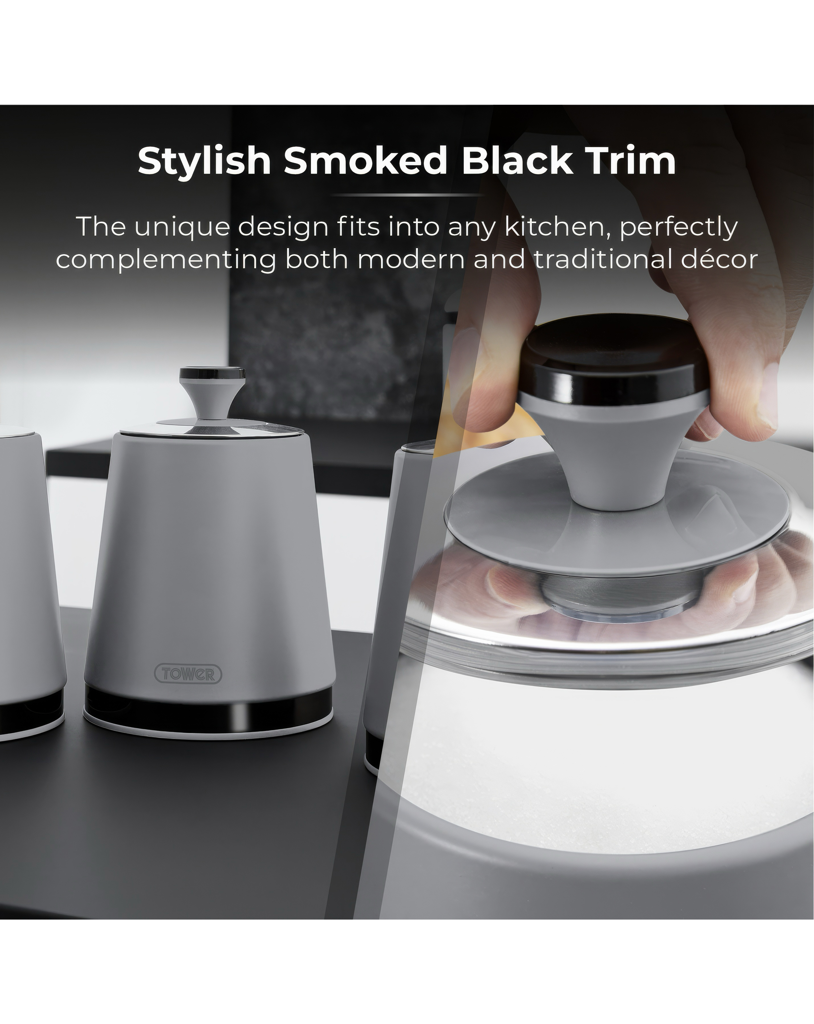 Tower Sera Set of 3 Canisters Grey