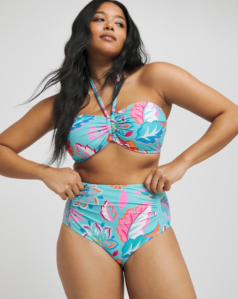 Bandeau Top & High Waist Bikini Set