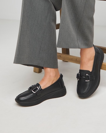 Heavenly Soles Lynn Sporty Loafers With Trim - Extra Wide Fit (EEE)