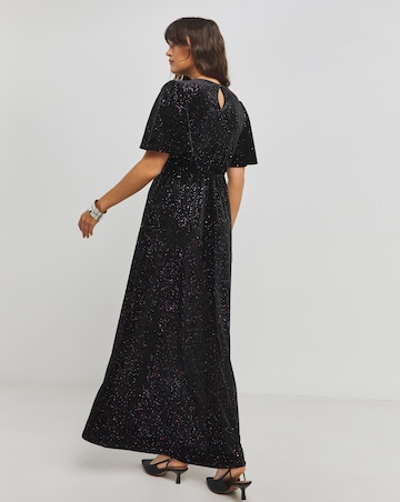 Twisted Wunder Sophia Maxi Glitter Velvet Dress