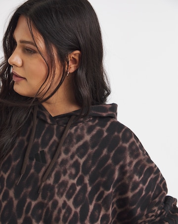 Adidas Leopard Print 3 Stripe Hoodie