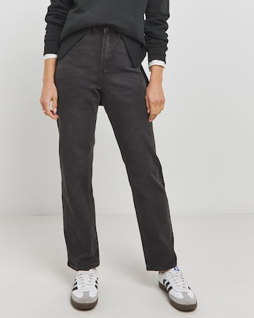 Esme Washed Black High Waist Straight Leg Jeans