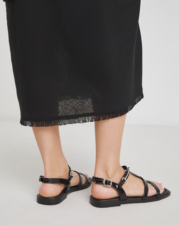 Dauphin Strappy Flat Sandals - Wide Fit (E)