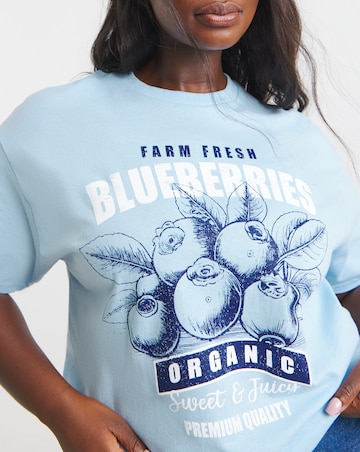Simply Be Blue Blueberries Graphic T-Shirt