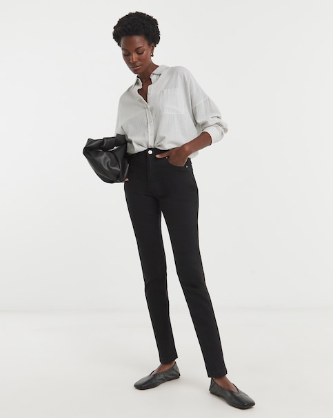Black High Waist Super Soft Slim Leg Jeans