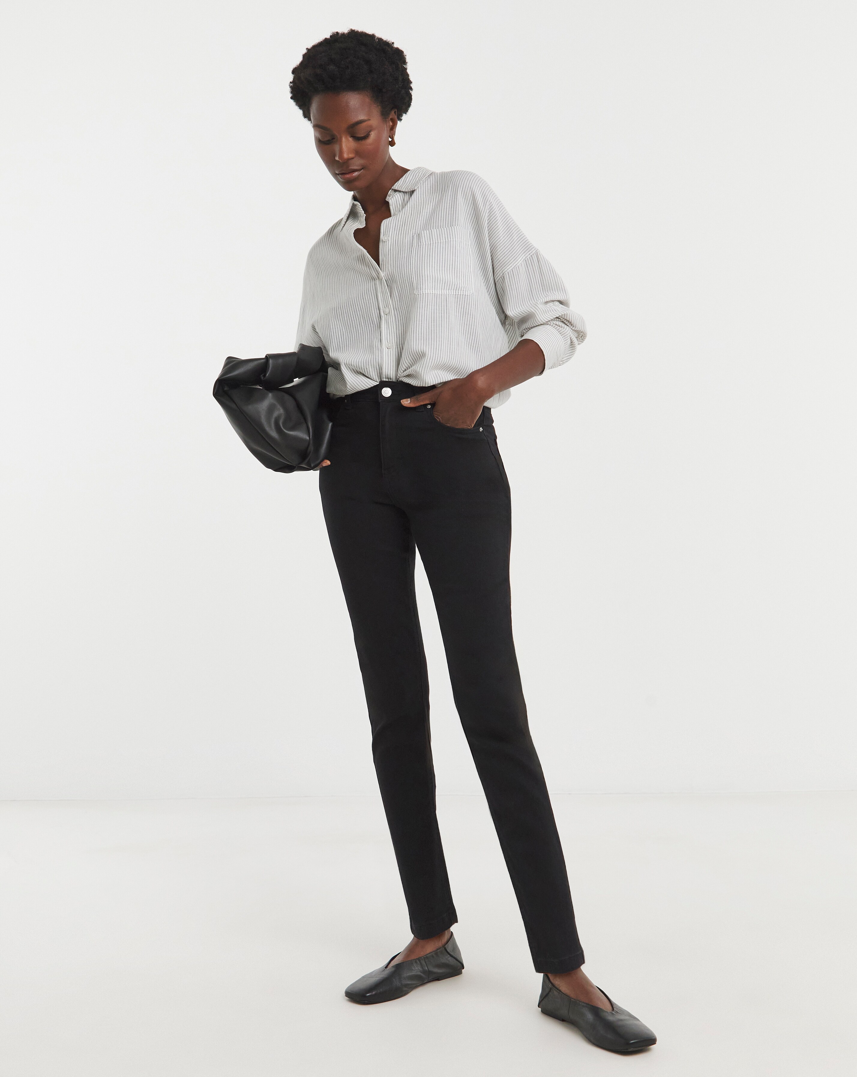 Black High Waist Super Soft Slim Leg Jeans