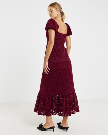 Lovedrobe Puff Sleeve Devore Midaxi