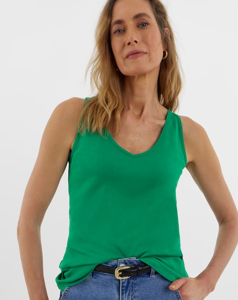 Jade Green V-Neck Vest
