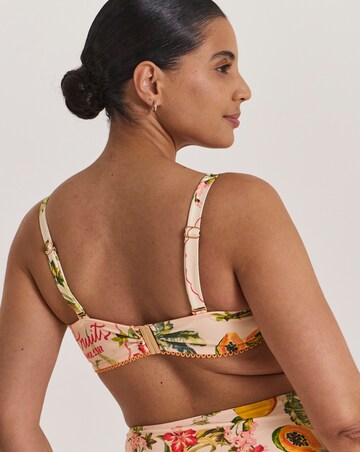 Figleaves Fruit Print Frill Underwired Bandeau Bikini Top