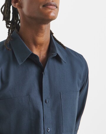 Long Sleeve Linen Blend Shirt Long