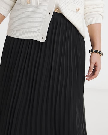 Simply Be Black Pleated Chiffon Midaxi Skirt