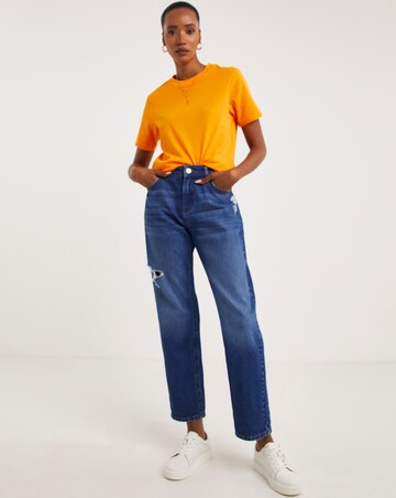 Orange Crew Neck Short Sleeve T-Shirt